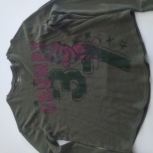 Disney Store 100% Cotton Long Sleeve Thermal Knit Grumpy Crewneck Shirt